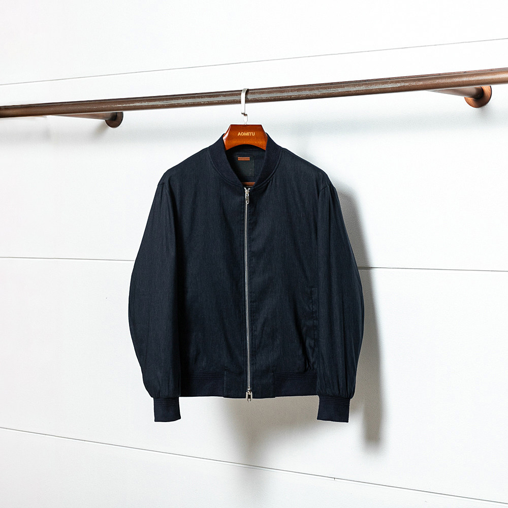 意奢22000版 雨露亚麻 男士老钱风棒球领飞行夹克静奢风亚麻外套