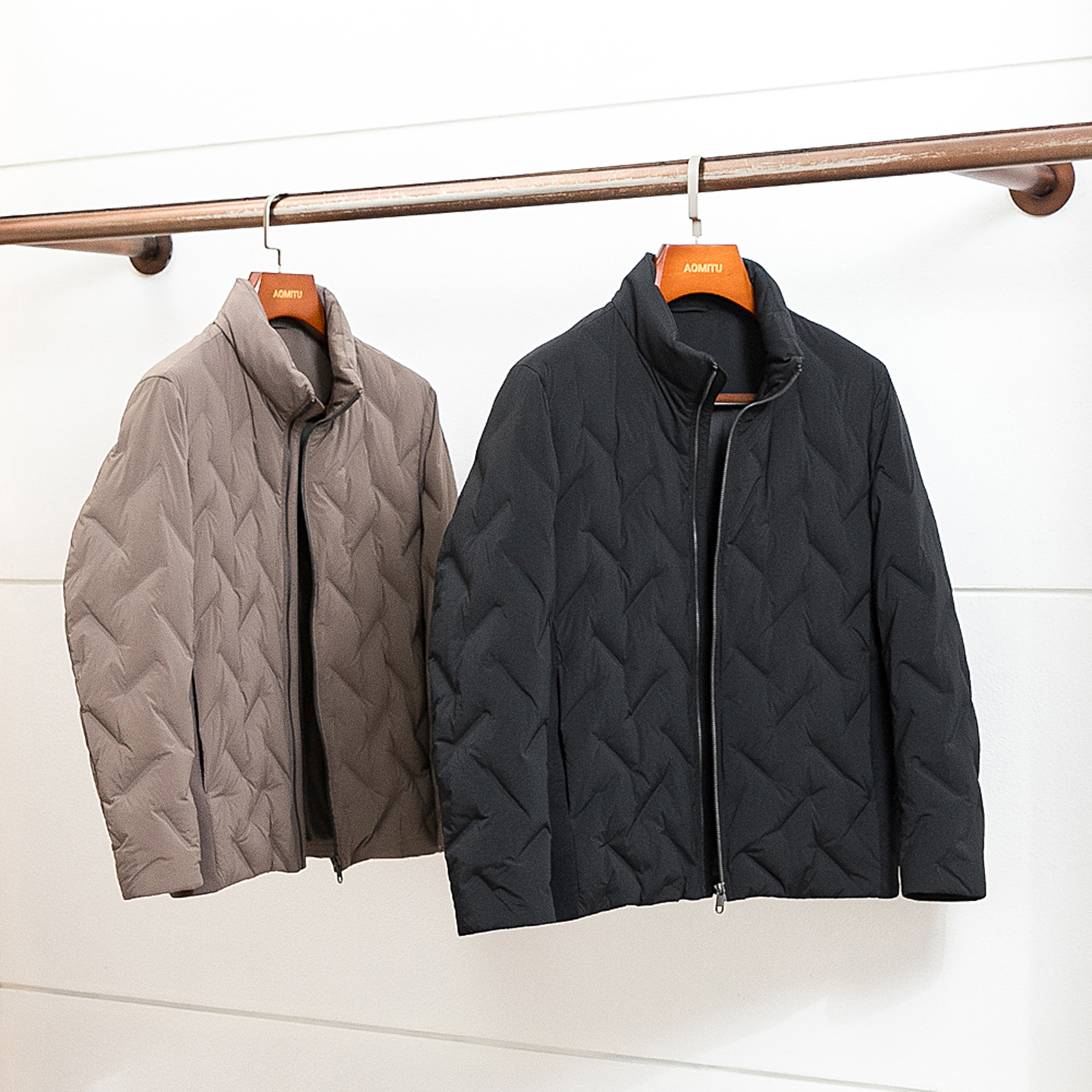 Aomitu进口塔夫绸短款鹅绒服