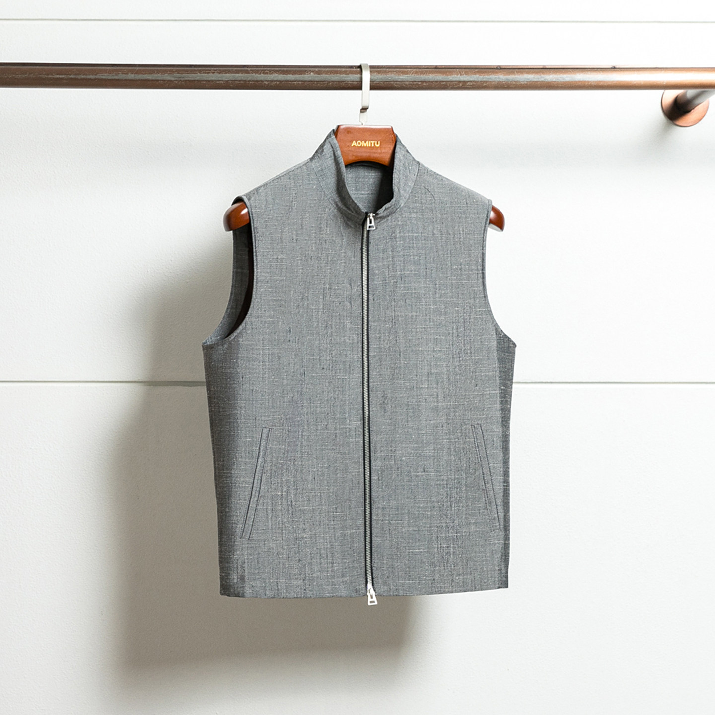 限量鼎奢 三之星进口丝毛 春秋男士桑蚕丝羊毛马甲老钱风男士马甲