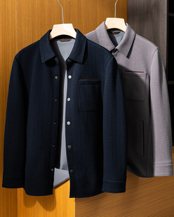 自留!不张扬的奢!细细品味!男士秋冬翻领夹克商务休闲外套男