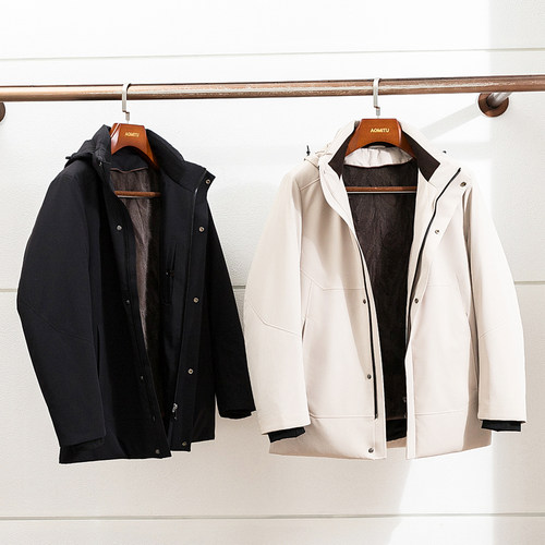 AOMITU进口水貂白鹅绒皮草尼克服