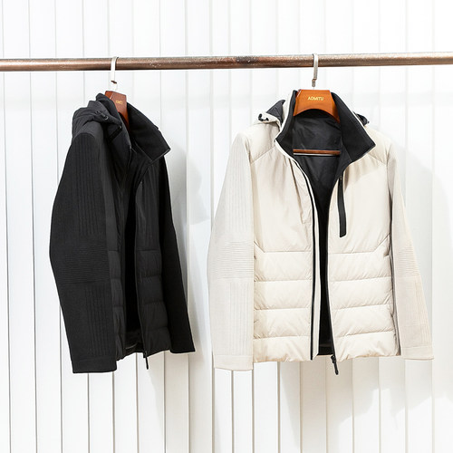 AOMITU冬季连帽鹅绒服鹅绒夹克