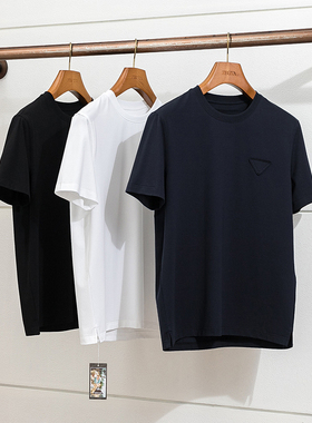 经典常青 Giza45埃及长绒棉 夏季男士圆领短袖T恤小白T恤男打底衫