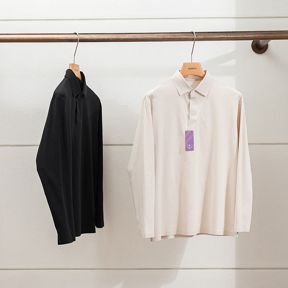 全场景舒适 轻盈呼吸 男士运动休闲长袖POLO衫 户外速干打底T恤男