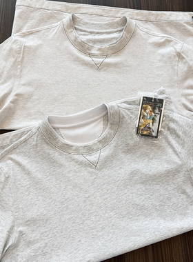 静谧优雅 意奢B~C Giza45埃及长绒棉 夏季男士极简麻灰色短袖T恤