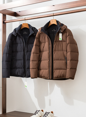 Toray未来之衣/ecodear秋冬男士鹅绒面包服白鹅绒短款连帽羽绒服