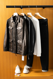 一衣传三代 西班牙赫本山羊皮 高端猎装男士休闲翻领皮衣真皮夹克