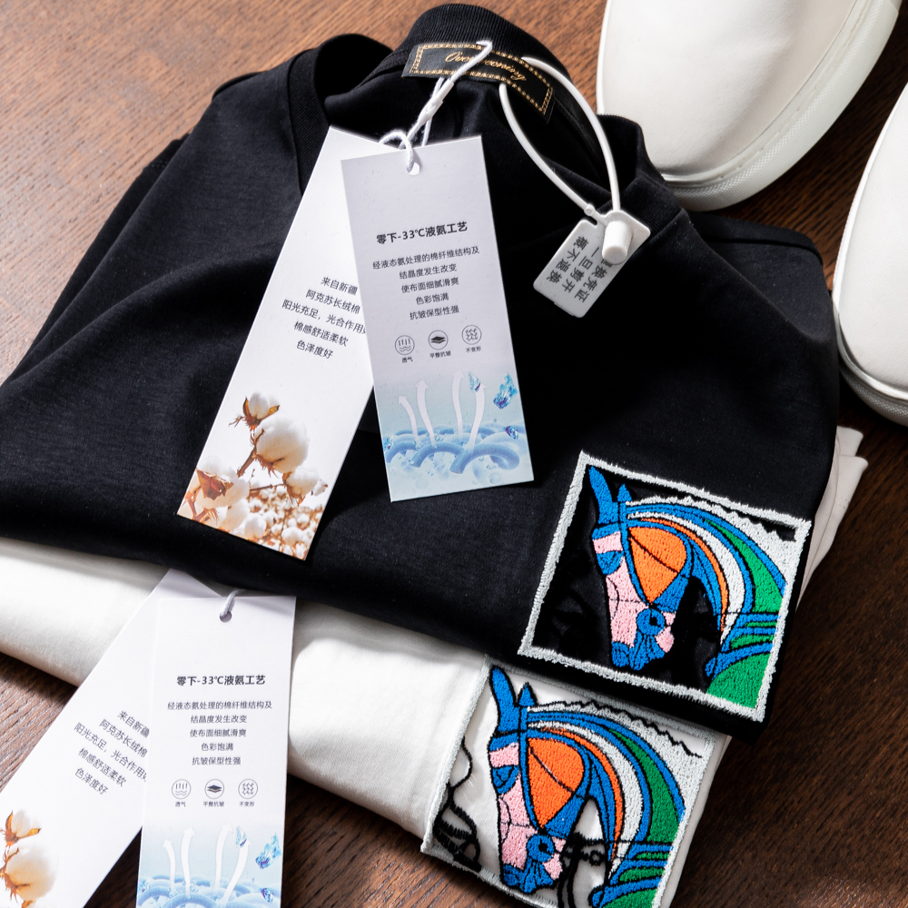 云朵般细腻!80支液氨海岛棉丝光工艺短袖t恤男