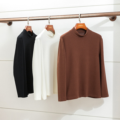 柔暖奢适山羊绒桑蚕丝高领打底衫