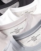 200S丝光棉 半袖 男士 毕业款 小白T恤打底衫 C夏季 圆领短袖 T恤男