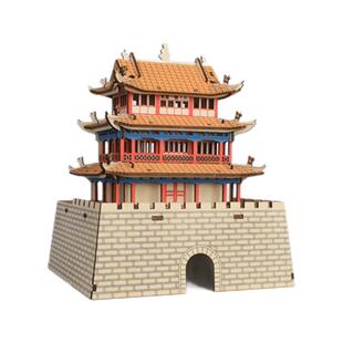 激光切割立体拼图木质仿真模型儿童手工拼装益智玩具嘉峪关莫高窟
