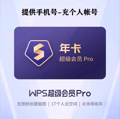 wps超级会员Pro一年卡共372天包含wps会员稻壳会员天月卡季卡年卡