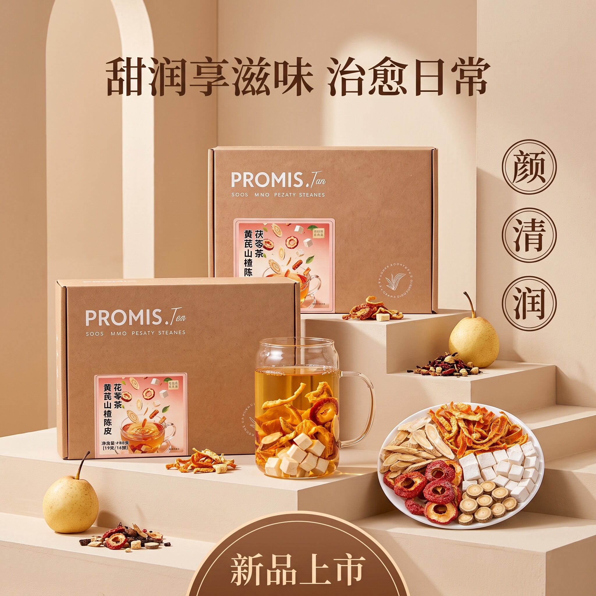 黄芪陈皮山楂茯苓茶独立包装原切适合女生秋冬养生茶冲泡熬煮茶叶
