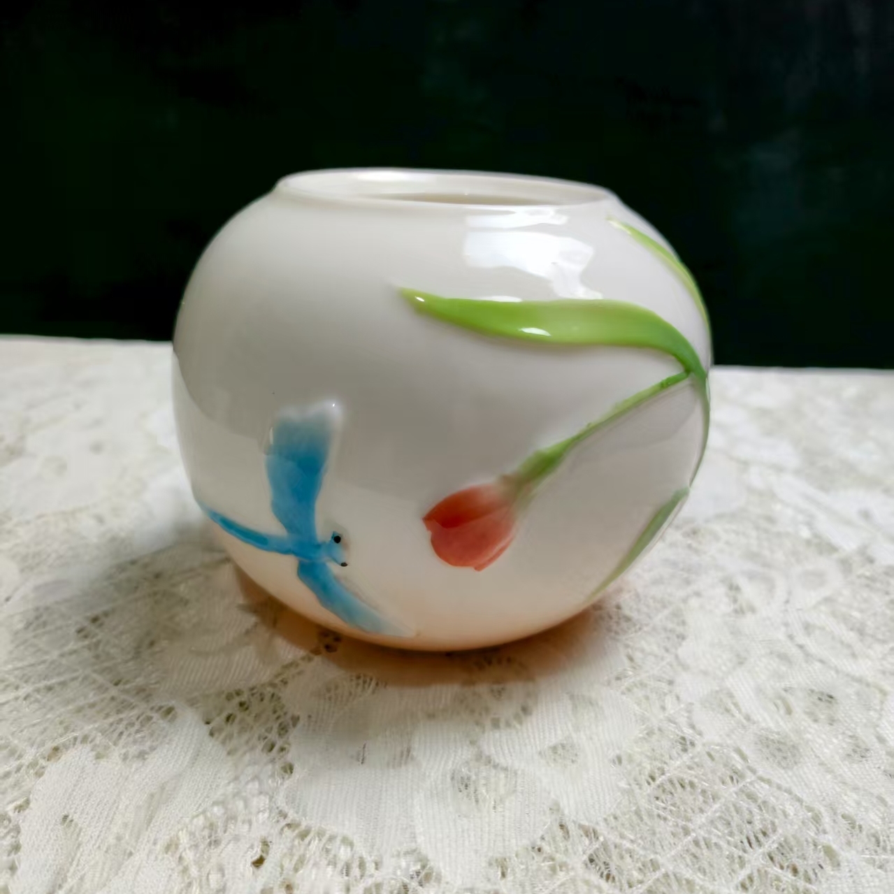 陶瓷罐子,珐琅瓷,没有盖子,陶瓷摆件,微瑕介意勿拍