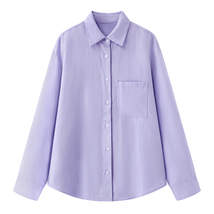 新款 女2026春季 天丝亚麻职业OL上衣 衬衫 通勤宽松显瘦百搭翻领长袖