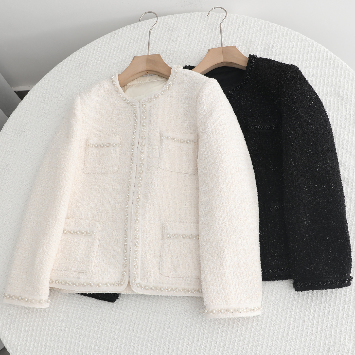 伊家~气质优雅经典小香风粗花呢短外套2025秋季新款百搭休闲上衣