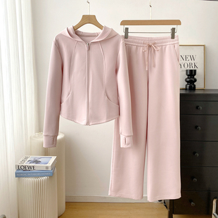 小蛮腰炸街套装 lu同款 新款 卫衣2026春季 气质休闲运动风连帽修身