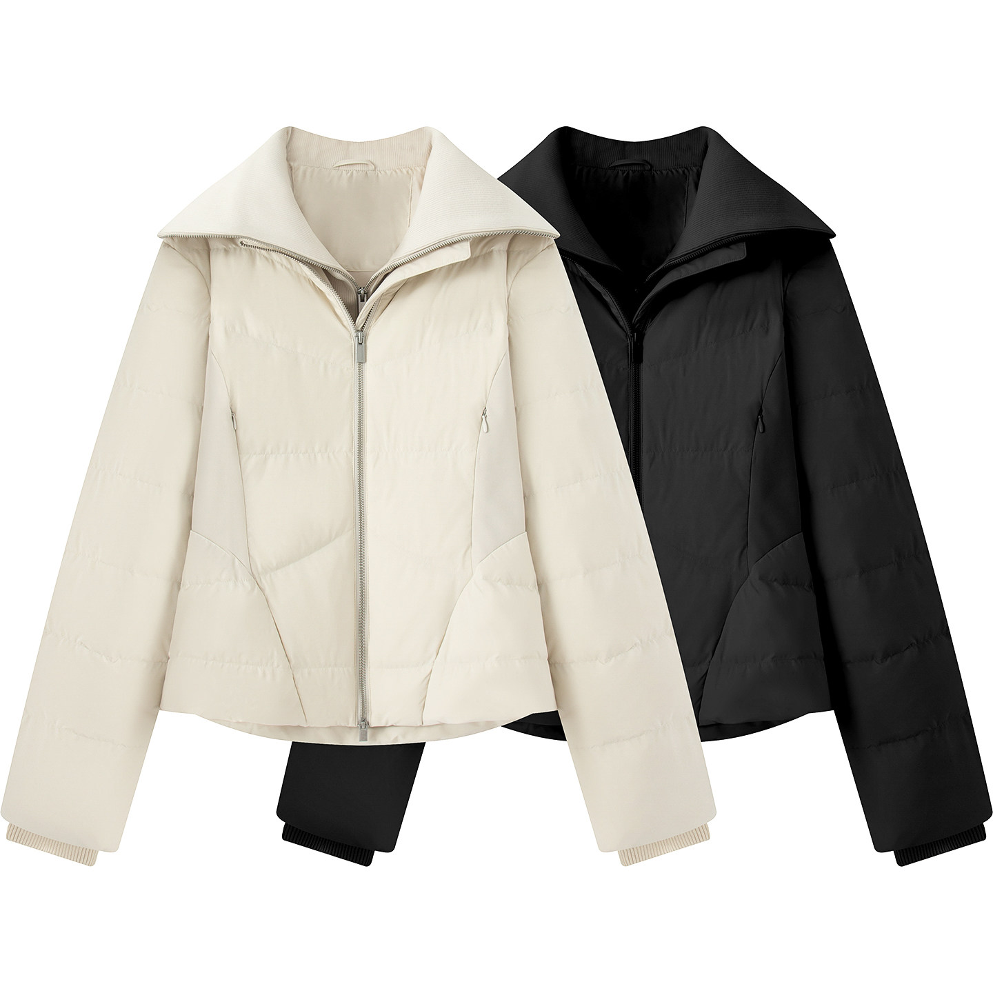 鸟家~2025冬季新款小个子时尚减龄修身保暖显瘦翻领羽绒服短外套