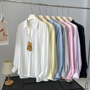 新款 法式 女2026春季 衬衫 宽松垂感休闲气质防晒衣上衣 气质棉麻长袖