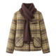 学院风围巾领加棉内胆格子外套女2025冬季 夹克 小西装 新款 百搭短款