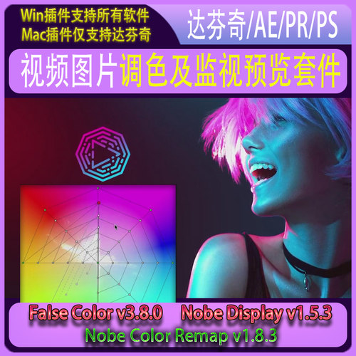 达芬奇/AE/PR/PS调色监视预览套件色彩映射伪色预监预览监视插件