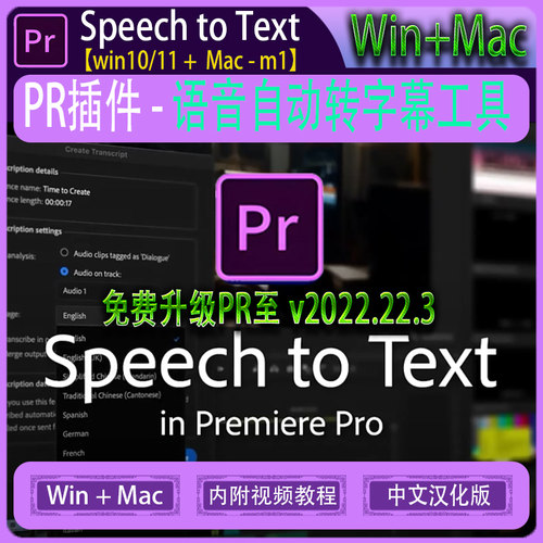 PR语音转文本字幕PR2025 24 23 22语言包自动字幕pr一键生成字幕