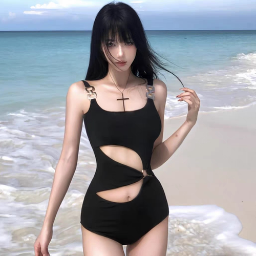 高级感绝美连体小胸聚拢泳衣女