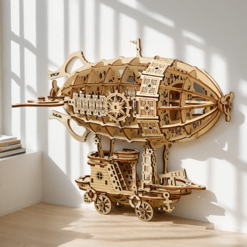 飞艇木质立体拼装模型