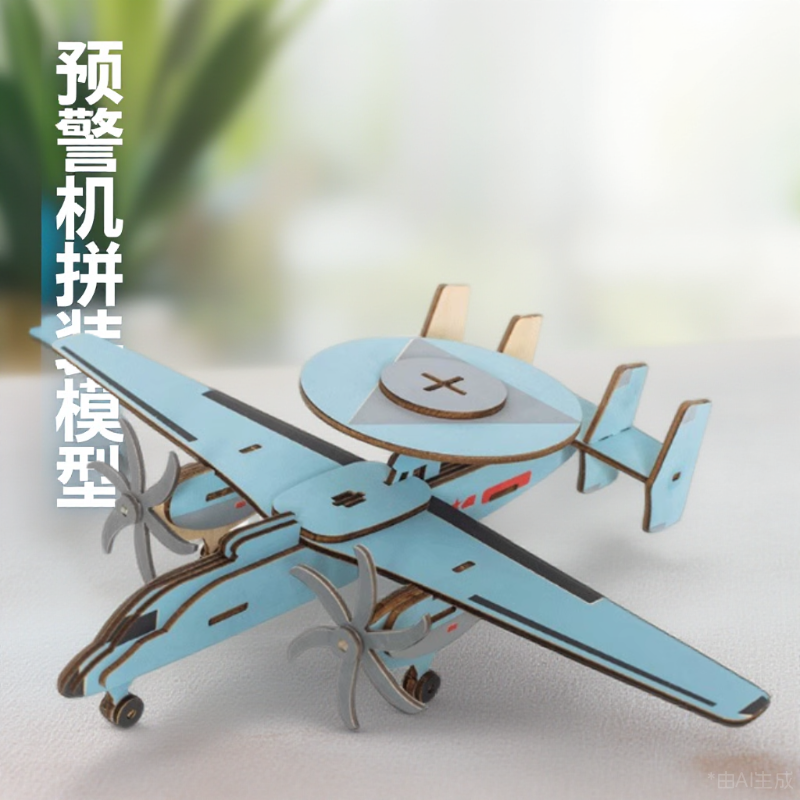 预警机木质拼装模型手工玩具