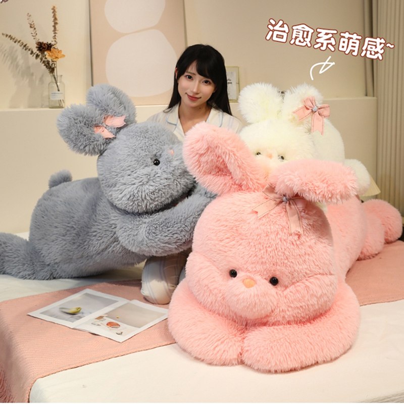 软萌可爱蝴蝶兔公仔毛绒玩具大白兔布娃玩偶趴兔睡觉抱枕生日礼物,玩具/童车/益智/积木/模型,毛绒/玩偶/公仔/布艺类玩具,淘宝优惠券,粉丝福利购,淘宝优惠卷