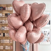 18寸雾面金属色心形气球五角星爱心圆形派对求婚表白布置年会铝膜