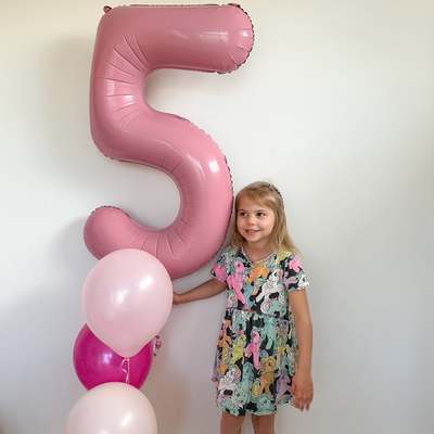 40寸铝箔大数字粉色气球生日派对