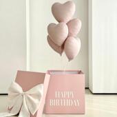 Baby粉宝宝粉爱心铝膜心形气球惊喜礼物派对装 饰用品活动布置装 饰