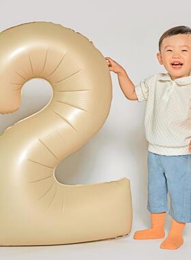 ins进口网红奶油数字气球男孩女孩儿童生日装饰场景拍照布置道具