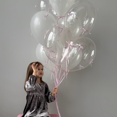 珠光白透气球diy蝴蝶结丝带绳子