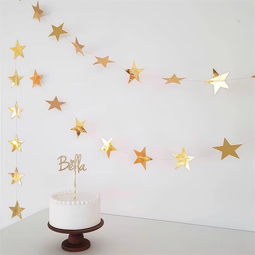 五角星星串三角拉旗气球拉花装扮