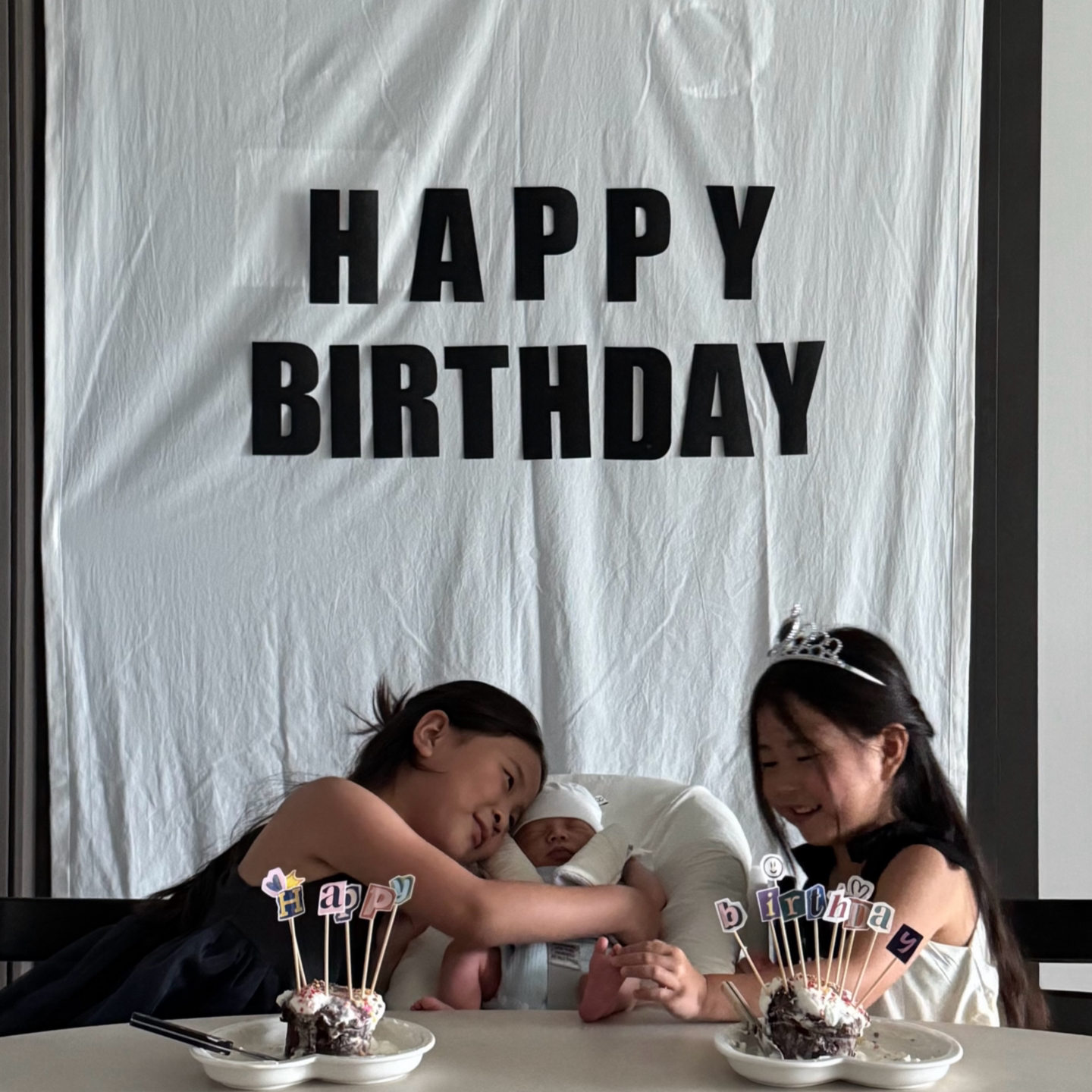 黑色英文生日快乐派对墙贴拉旗