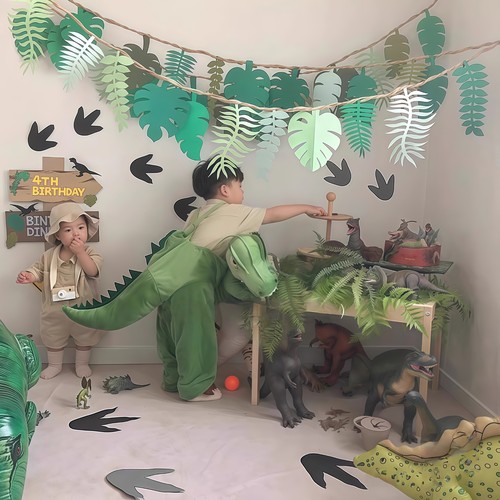 大阔叶拉花森林绿色树叶拉旗装饰