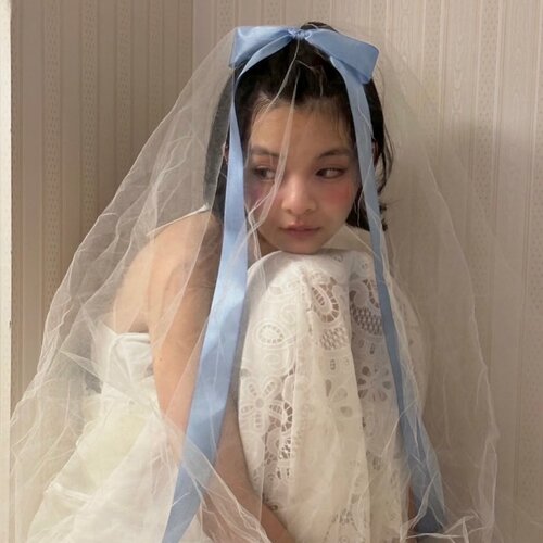 ins法国蓝超长大蝴蝶发饰结聚会装饰头箍发夹演出周边cos道具派对