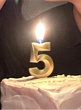韩国INS金色数字蜡烛 情侣纪念日周年派对布置 蛋糕装饰 生日礼物