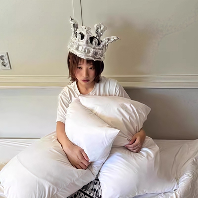 镭射银色皇冠气球生日帽女生礼物