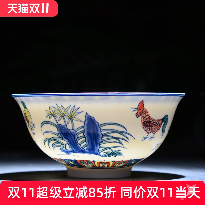 景德镇陶瓷家用仿古米饭碗高脚面碗防烫粥碗泡面碗鸡碗送礼礼品