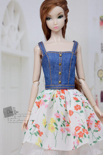 [M-201906-02]吊带上衣/FR Momoko Barbie Blythe OB Mico 娃衣