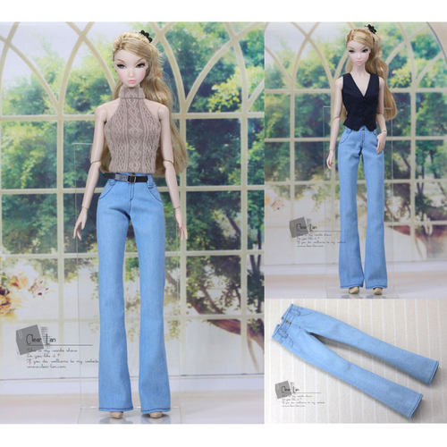 [M-202403-43-A]牛仔裤/Momoko OB FR 芭比 6分娃衣