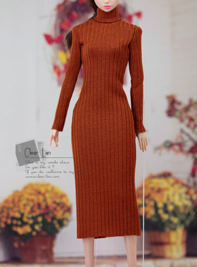 [M-202002-18-C]针织连衣裙/FR Momoko Barbie Blythe OB 娃衣