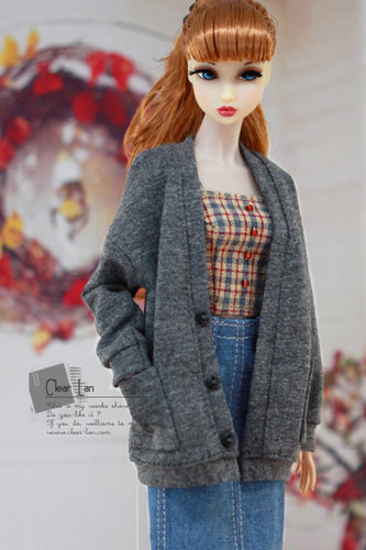 [M-202002-10-F]开衫/FR Momoko Barbie Blythe OB Mico 娃衣