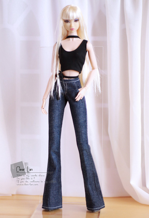 [M-201802-22]深蓝牛仔喇叭裤/FR Momoko OB 小布娃衣