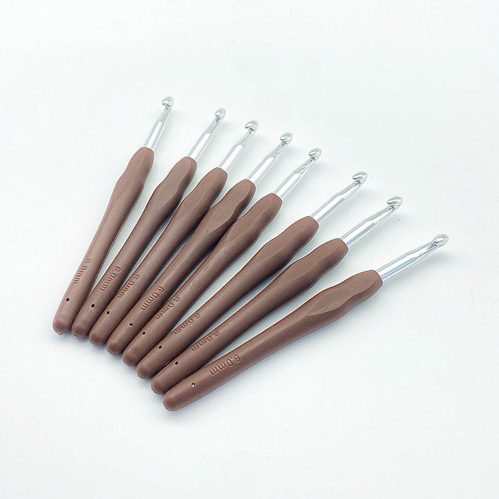 邮选新6mm手工编织勾针工具套装软柄针织毛衣围巾帽子玩偶diy粗线