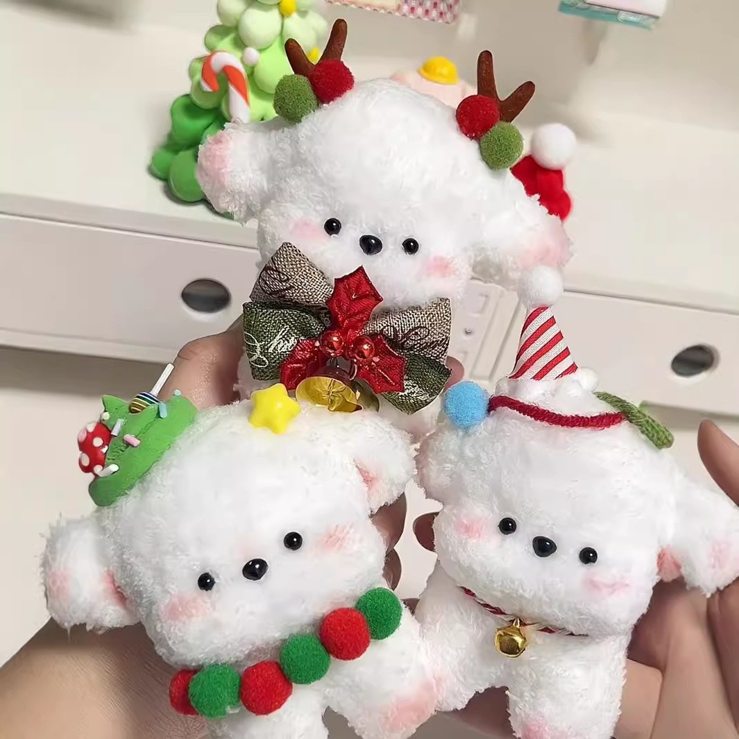 星选圣诞节兔毛扭扭棒小狗批發diy材料包自制成品新年配饰毛绒条图片