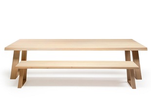 北欧LOFT美式乡村极简大板全实木办公会议桌工作台长凳餐桌椅组合